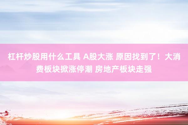 杠杆炒股用什么工具 A股大涨 原因找到了！大消费板块掀涨停潮 房地产板块走强