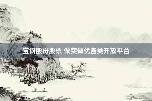 宝钢股份股票 做实做优各类开放平台