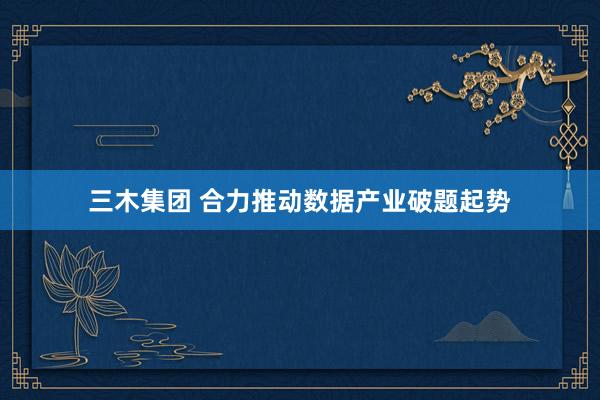 三木集团 合力推动数据产业破题起势