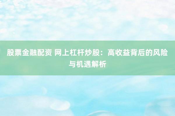 股票金融配资 网上杠杆炒股：高收益背后的风险与机遇解析