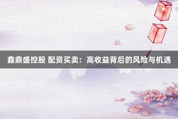 鑫鼎盛控股　 配资买卖：高收益背后的风险与机遇